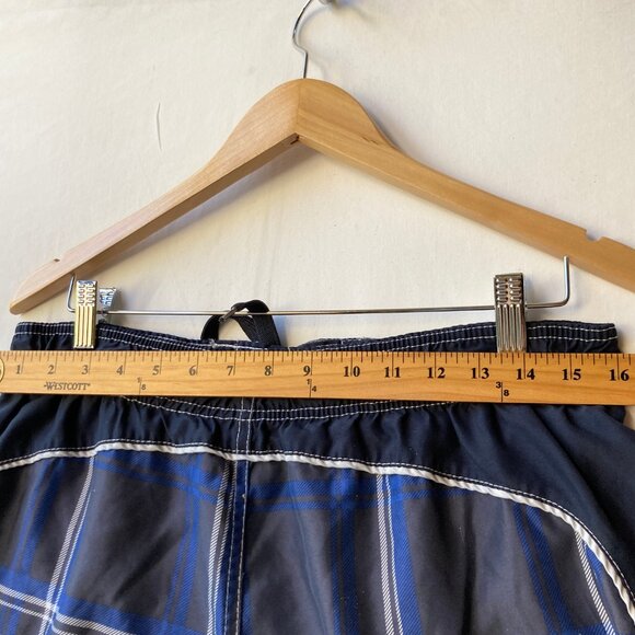 O'Neill Plaid Swim Trunks Mens Size 30 Black Blue Board Shorts Bathing Suit - Picture 12 of 13